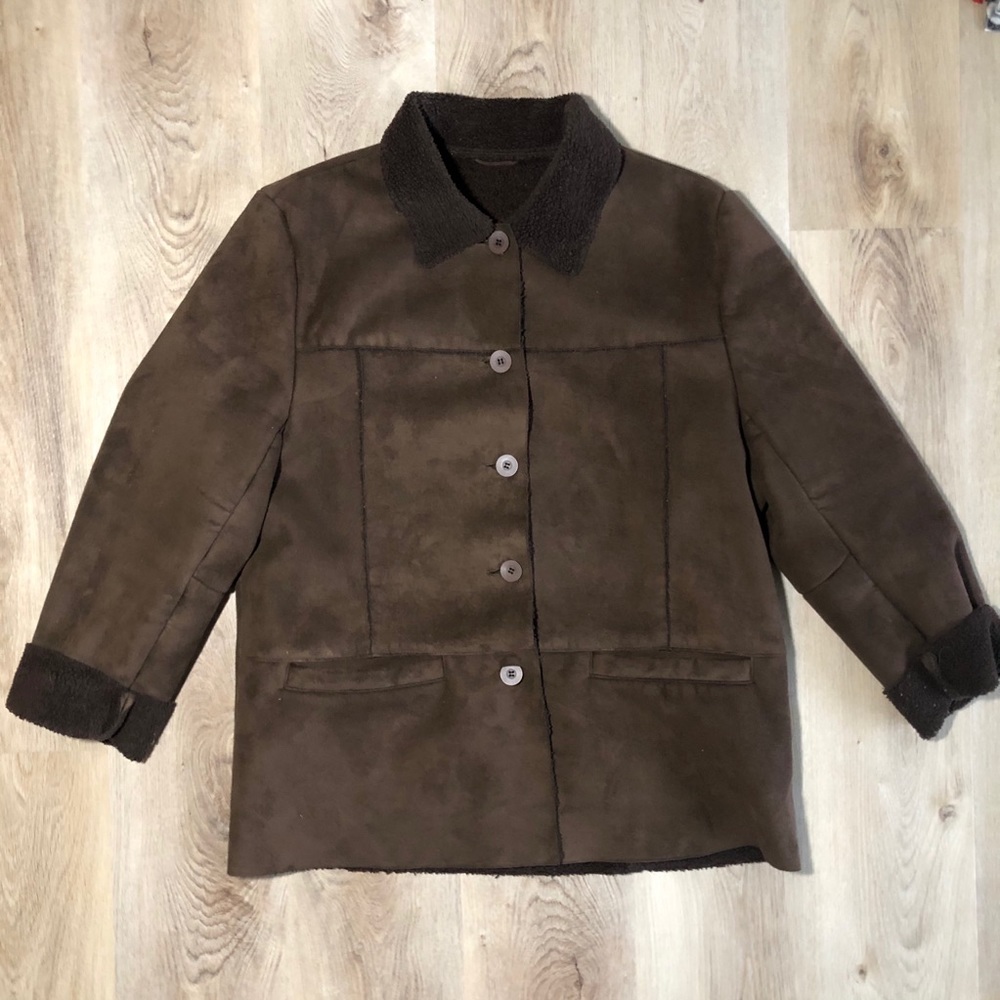 Vintage Suede and Wool Chocolate Brown Jacket